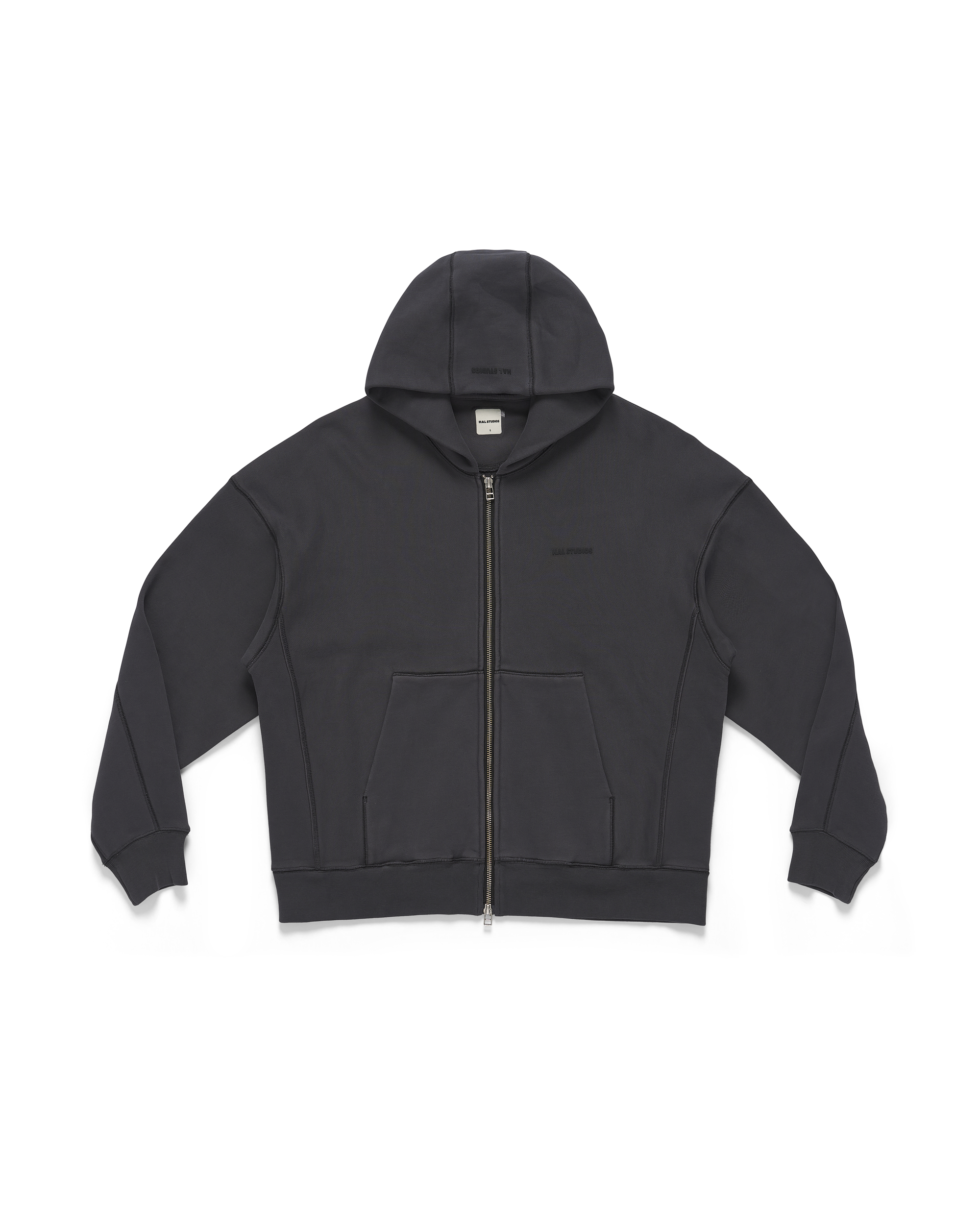 Haus Hooded Zip Sweatshirt - Washed Black